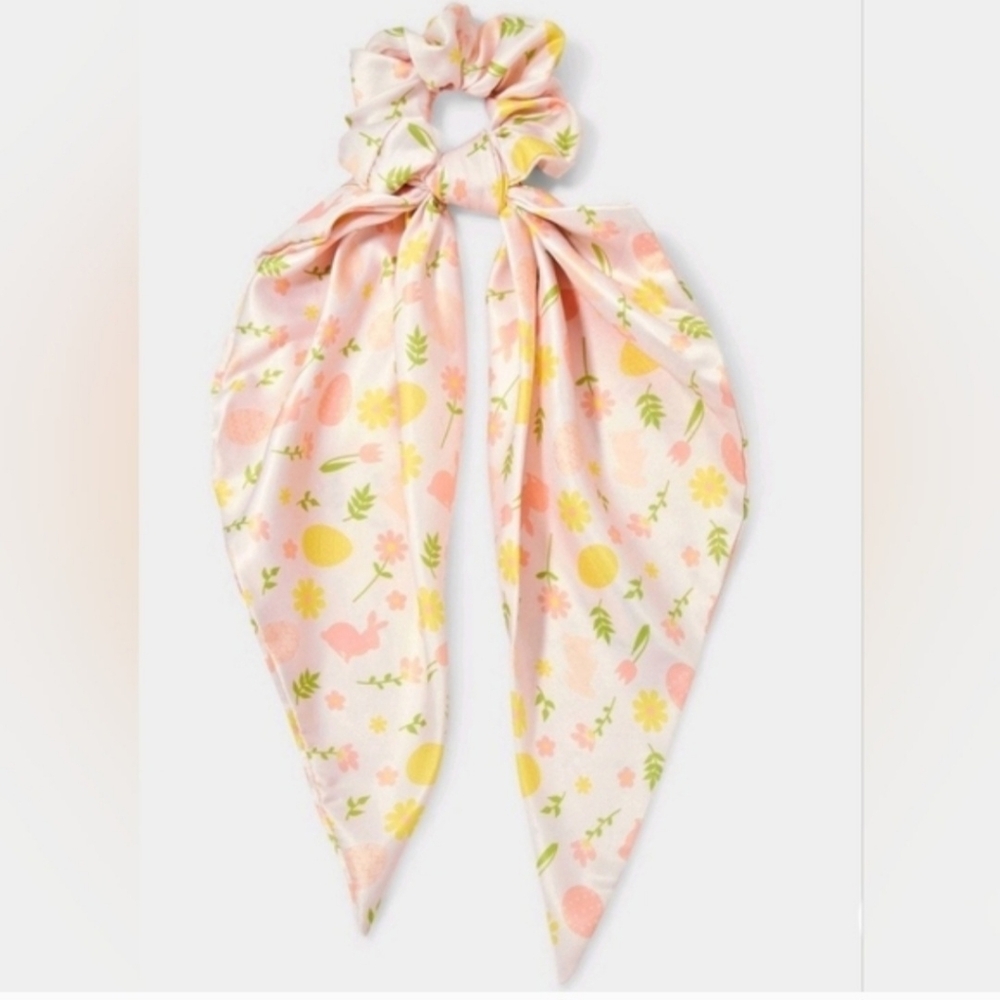 New Flower Print Hair Twister with Tails Pink/Yellow: Fashion Accessory for All